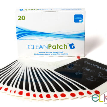 CleanPatch Reparaturset für Matratzen Pflegebetten, Klinikbetten und Liegeflächen Praxis, Physio, Massage, schwarz, Abmessung 9cm x 9cm, 20er Pack